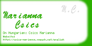 marianna csics business card